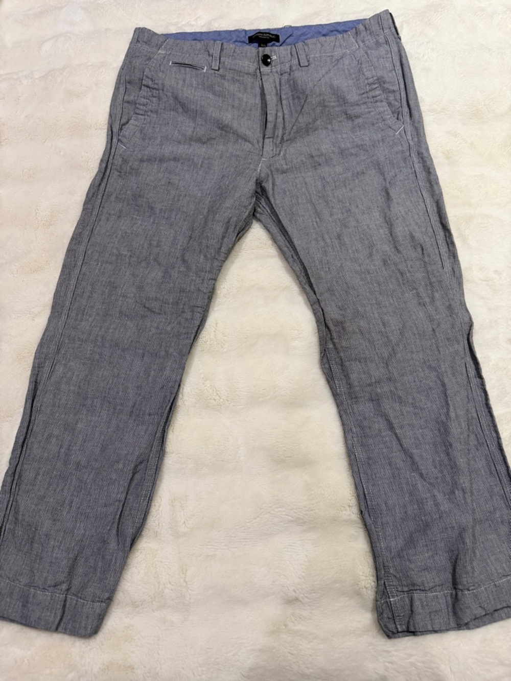 Banana Republic Blue and Gray Striped Straight Fit Pants